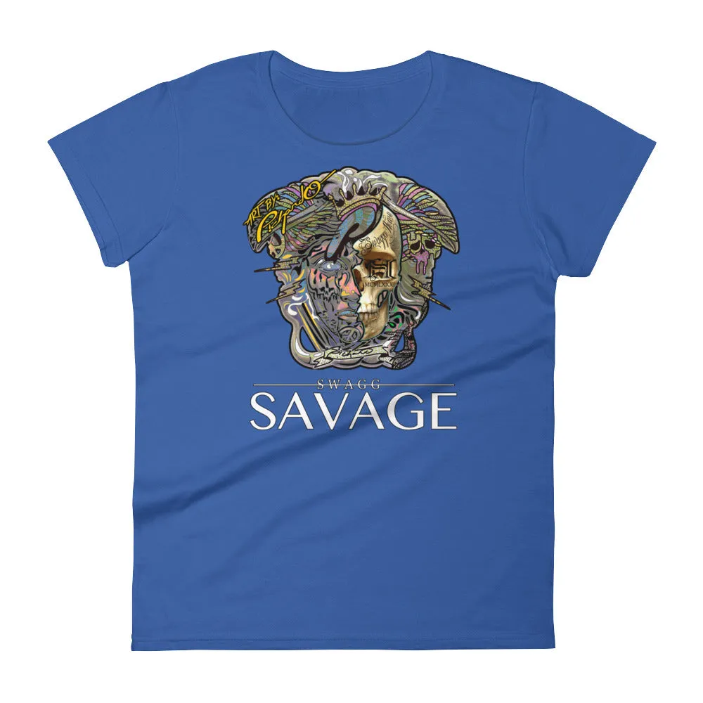 Women's Pichardo Shirt Swagg Savage Half Skull (More Colors Available)