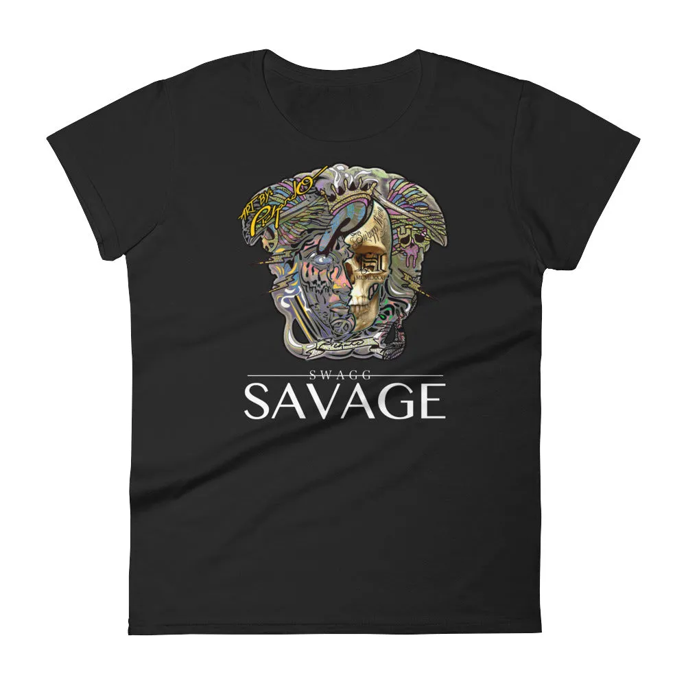 Women's Pichardo Shirt Swagg Savage Half Skull (More Colors Available)