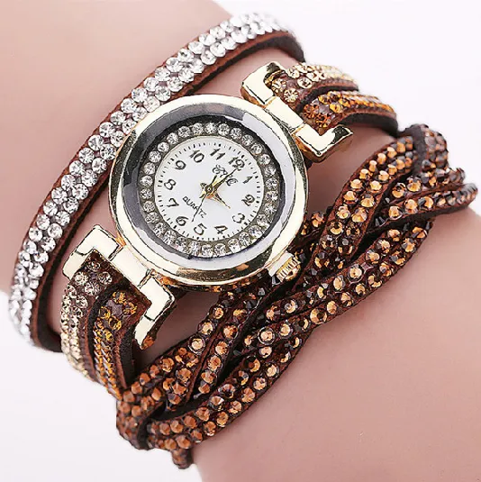 Women's Rhinestone Braided Bracelet Watch