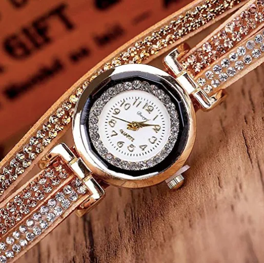 Women's Rhinestone Braided Bracelet Watch