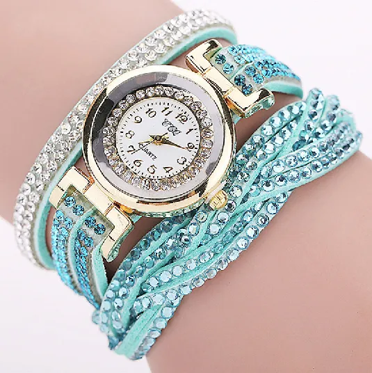 Women's Rhinestone Braided Bracelet Watch