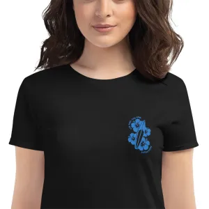 Women's short sleeve Live Free Live Now - Teal Embroidery