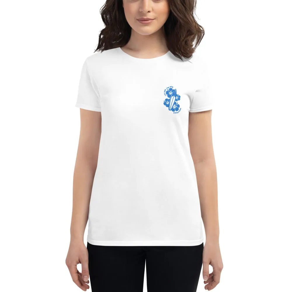Women's short sleeve Live Free Live Now - Teal Embroidery