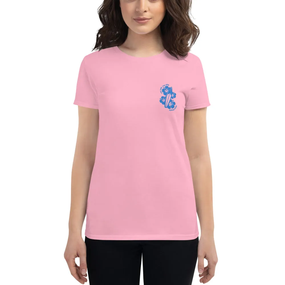 Women's short sleeve Live Free Live Now - Teal Embroidery