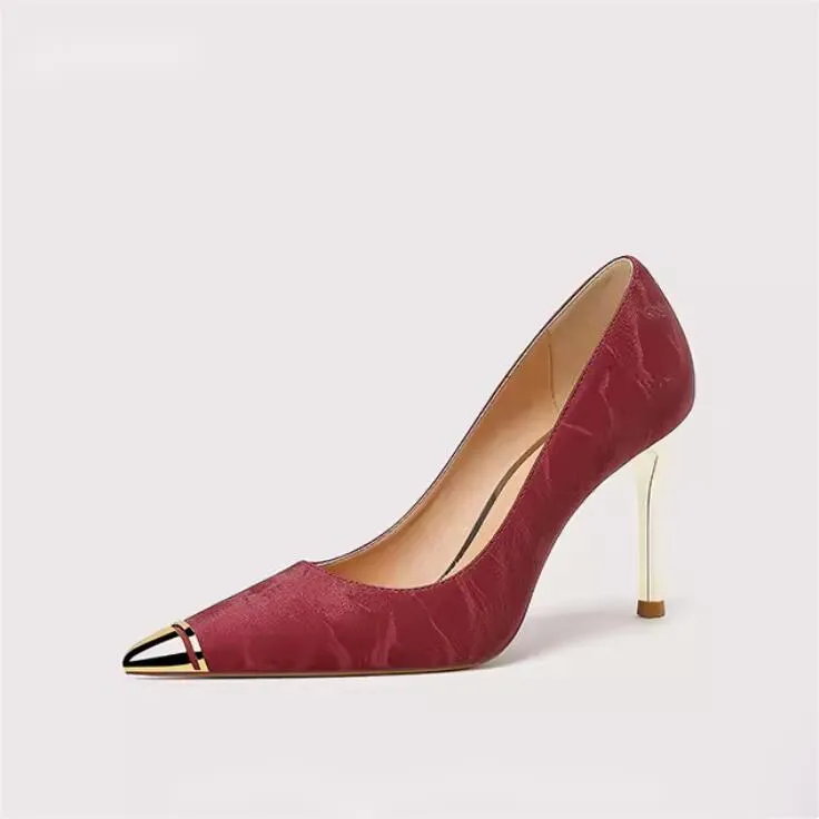 Women's Small Size Pointy Heels With Toe Cap TS11