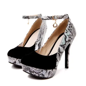 Women's Snakeskin Ankle Strap