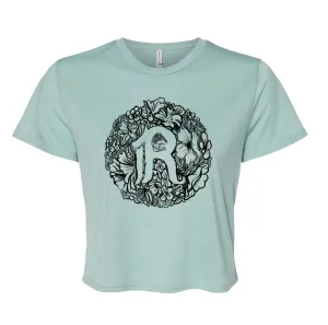 Women's Superbloom Crop Tee (Dusty Blue)