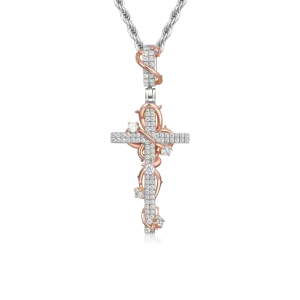 Women's Thorned Rose Cross Pendant