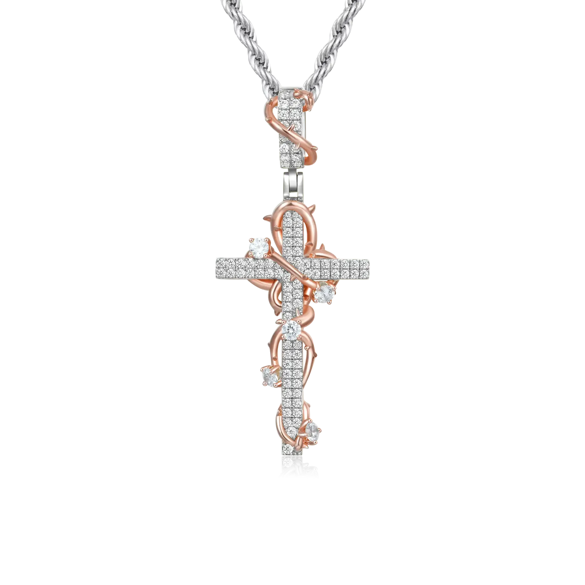 Women's Thorned Rose Cross Pendant