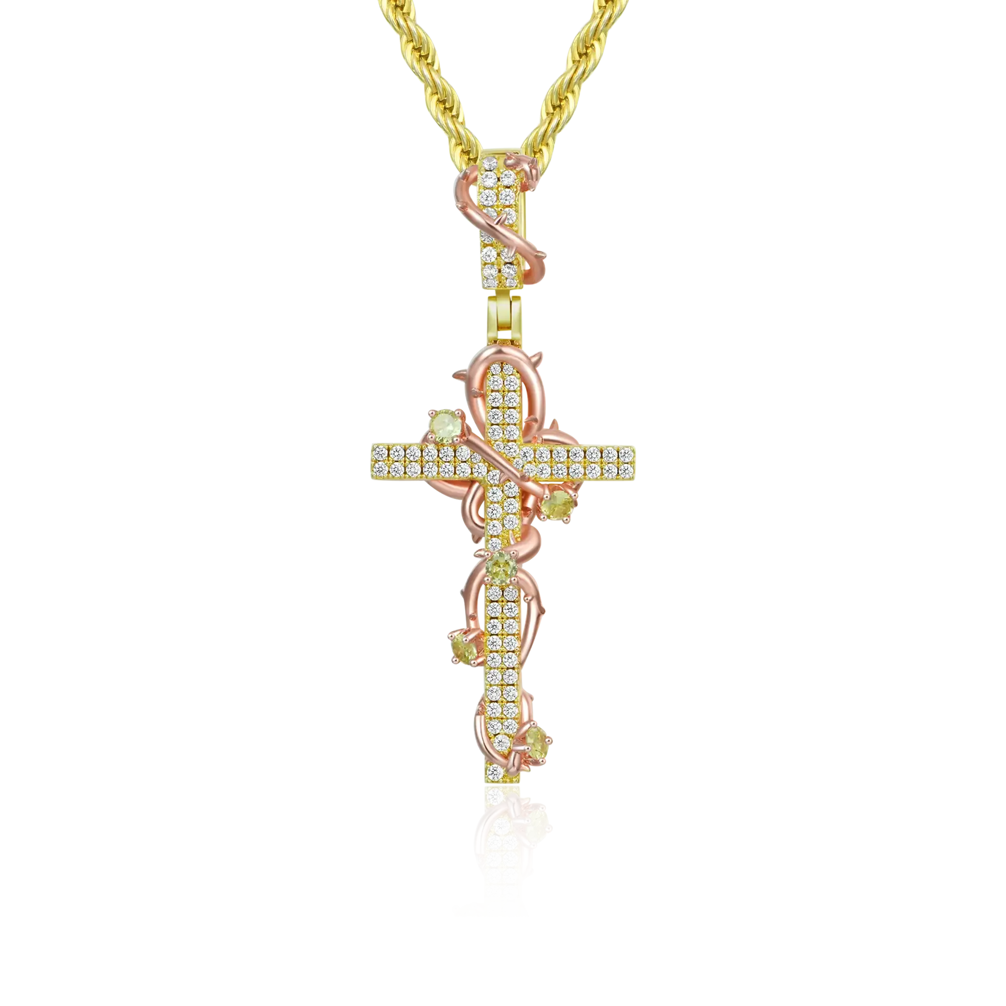 Women's Thorned Rose Cross Pendant