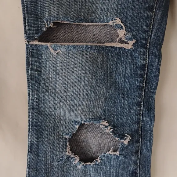 Women's Vintage Y2K Distressed Ripped Denim Flared Boot cut Medium Wash Jeans