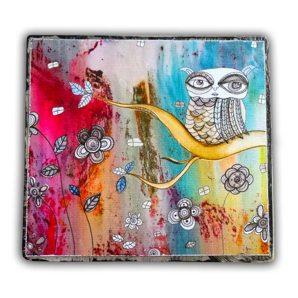 Wood Block  'Surreal Owl I'