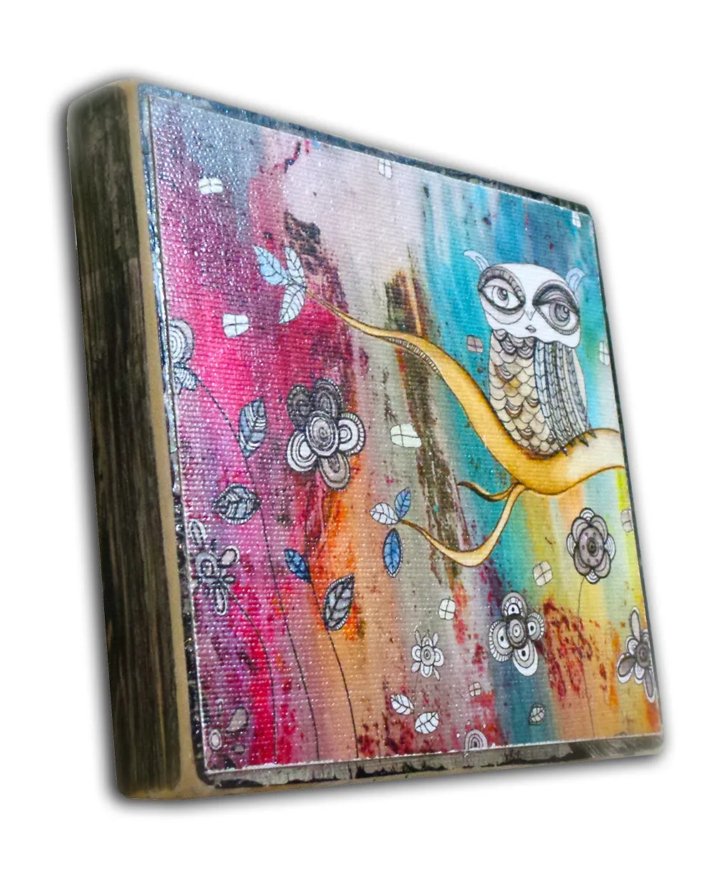Wood Block  'Surreal Owl I'