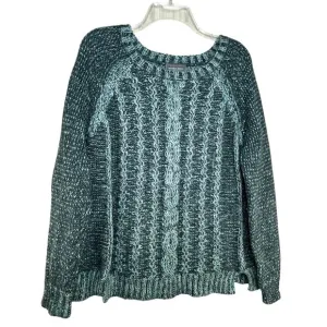 Wooden Ships Cable Knit Sweater Size S M Teal Pullover Mohair Wool Blend