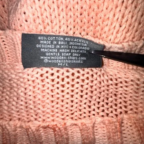 Wooden Ships Tie Dye Sweater Women's Size M L Coral Peach