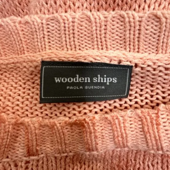 Wooden Ships Tie Dye Sweater Women's Size M L Coral Peach