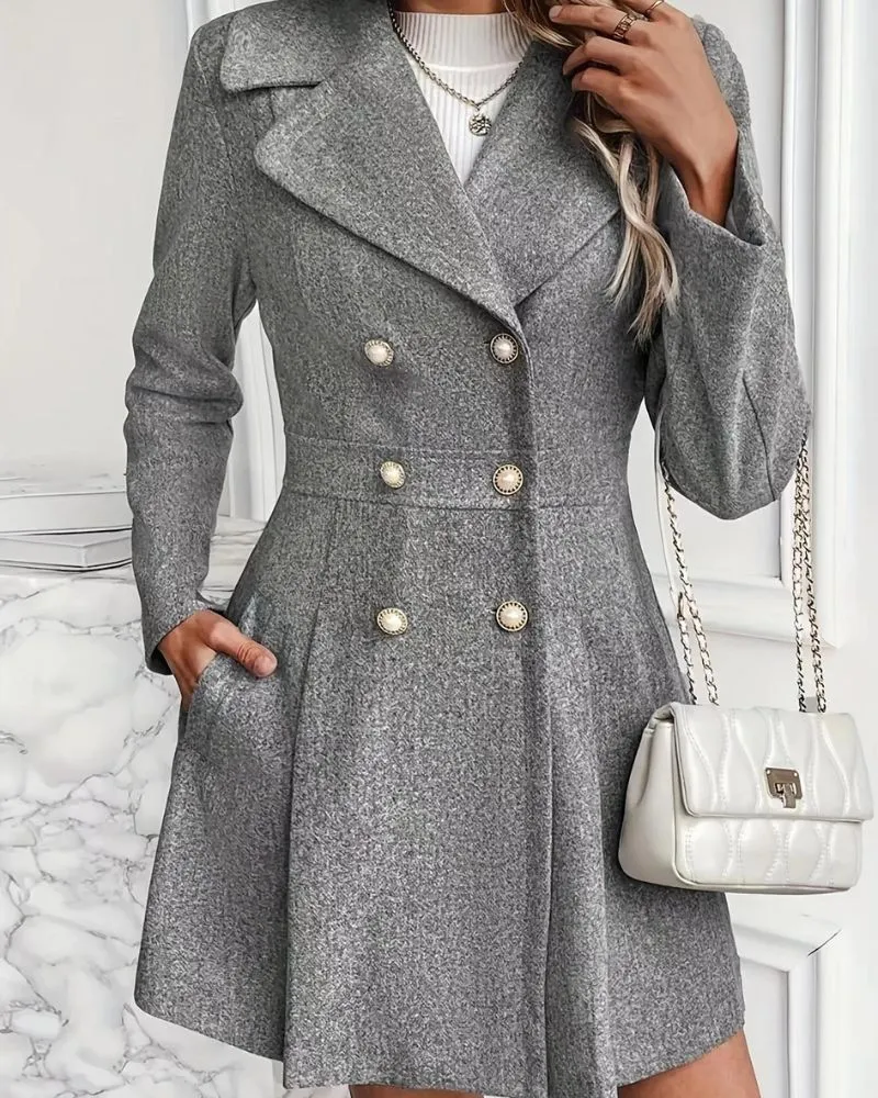 Woolen Aura™ | Women's Pleated Wool Coat | Warm, Stylish Design with Elegant Pleats & Cozy Fit