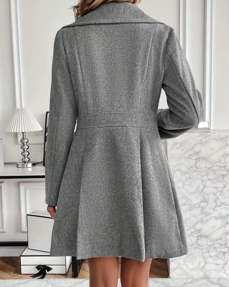 Woolen Aura™ | Women's Pleated Wool Coat | Warm, Stylish Design with Elegant Pleats & Cozy Fit