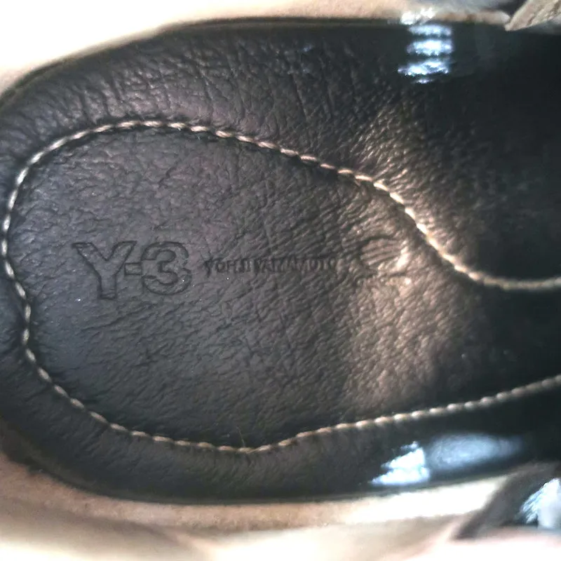 Y-3 Yohji Yamamoto x Adidas High Top Wedge Sneakers Black Leather Size UK 6 US 8