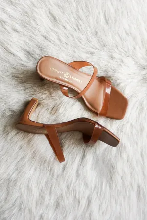 Yanti Double Strap Slide Sandals in Camel