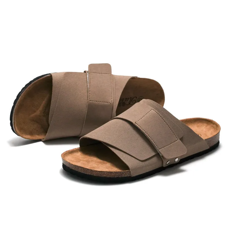 Youth Cork Slippers with Overlap Closure