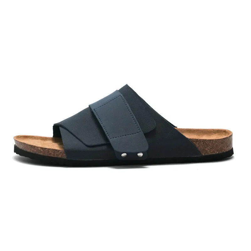 Youth Cork Slippers with Overlap Closure