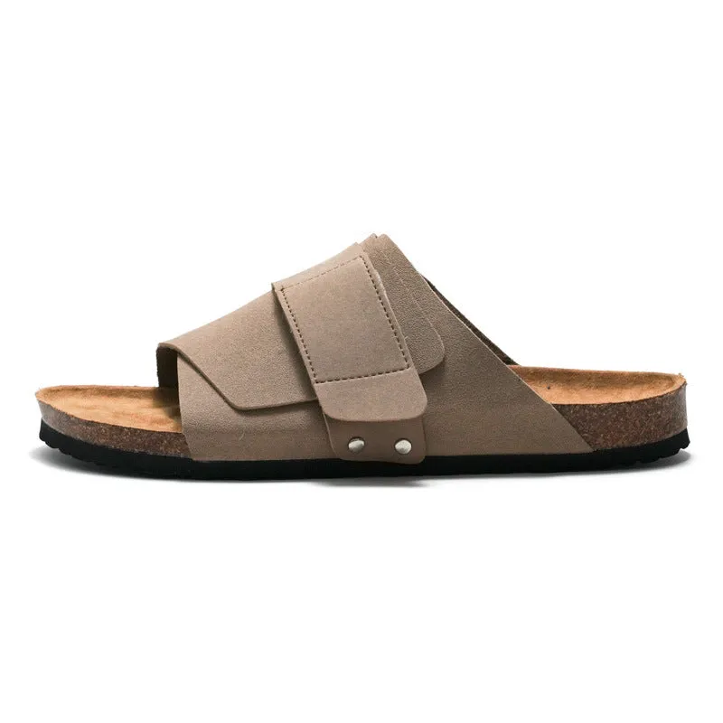 Youth Cork Slippers with Overlap Closure