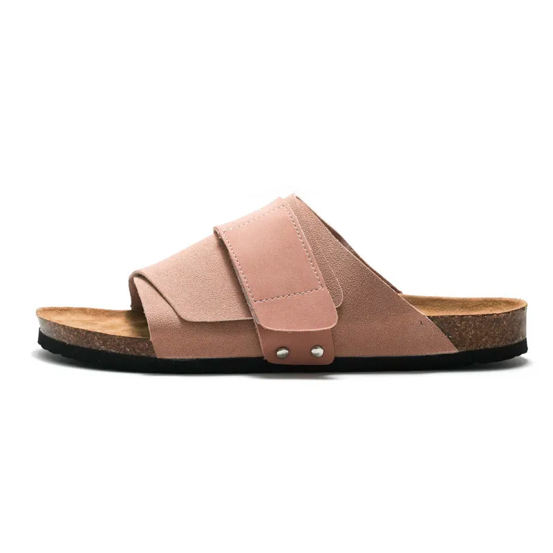 Youth Cork Slippers with Overlap Closure