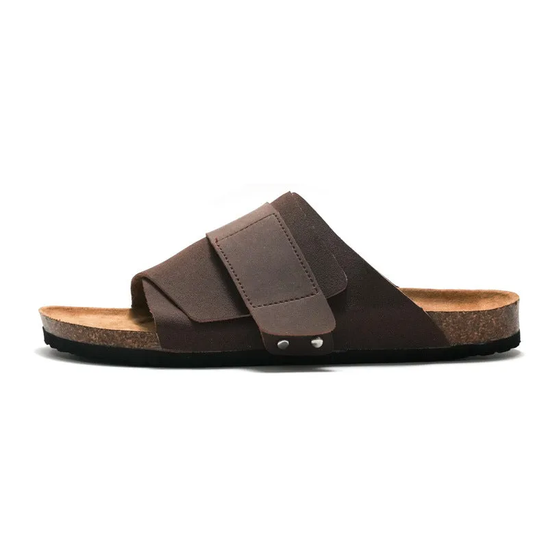 Youth Cork Slippers with Overlap Closure