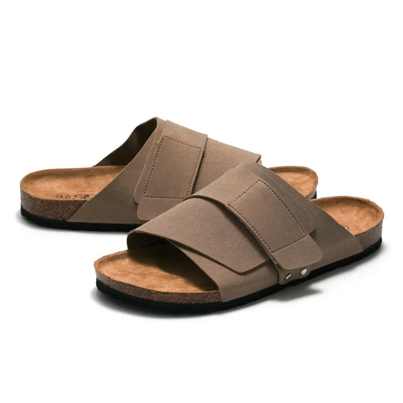 Youth Cork Slippers with Overlap Closure