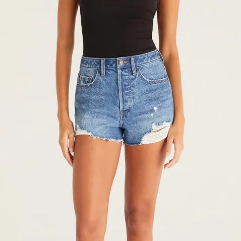 Z Supply Classic HR Short-vintage indigo