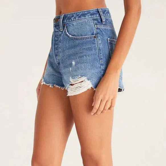 Z Supply Classic HR Short-vintage indigo
