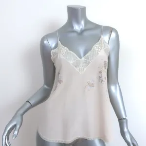 Zadig & Voltaire Christy Strass Rhinestone Camisole Ecru Silk Size Extra Small