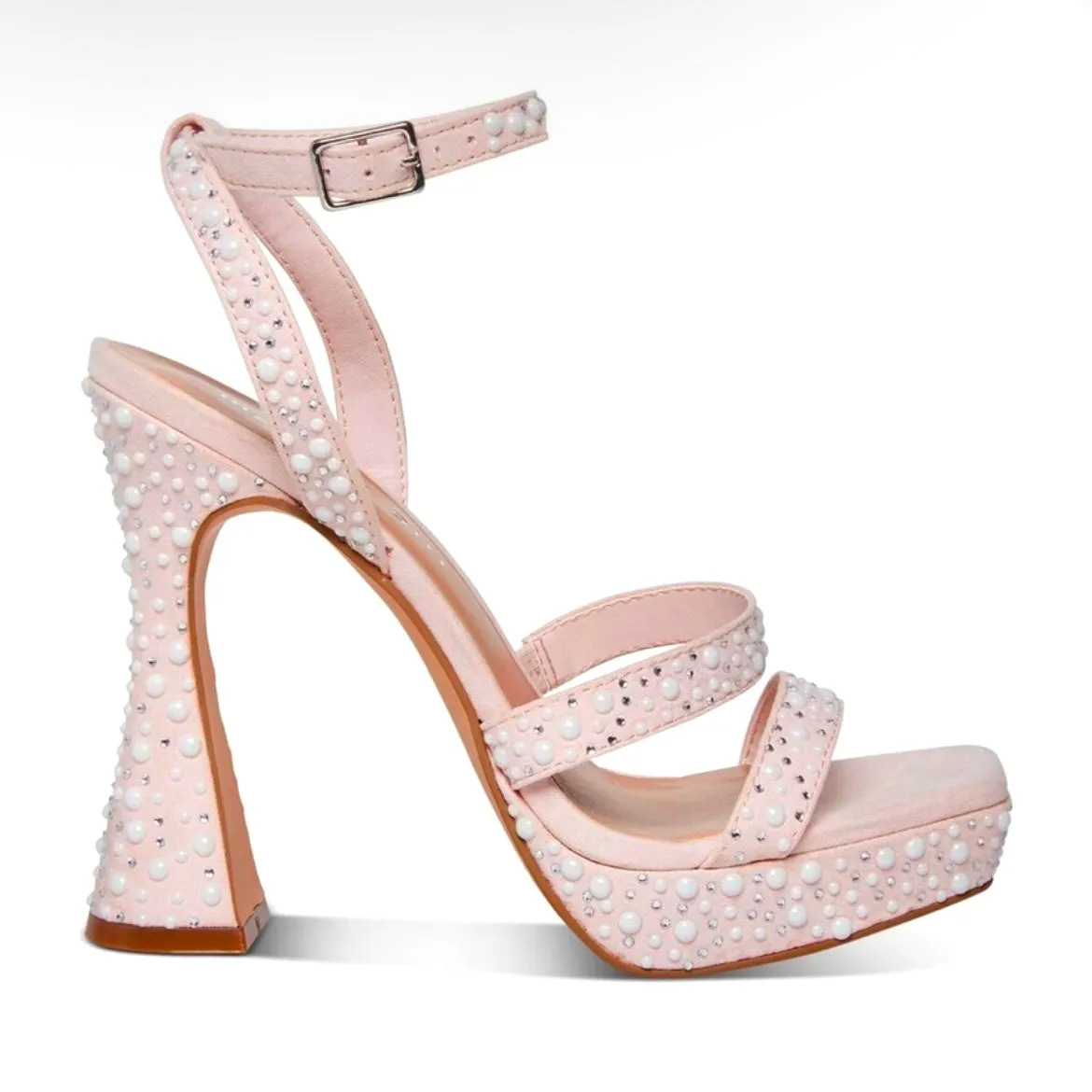 ZANEE Women's Platform Heeled Strappy Ankle Wrap Sandals
