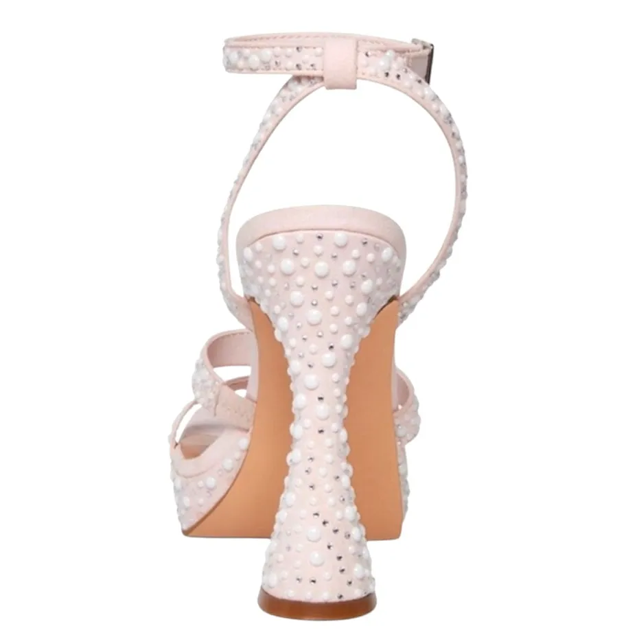 ZANEE Women's Platform Heeled Strappy Ankle Wrap Sandals