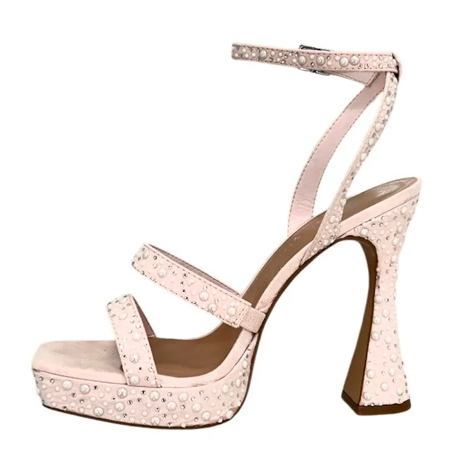 ZANEE Women's Platform Heeled Strappy Ankle Wrap Sandals